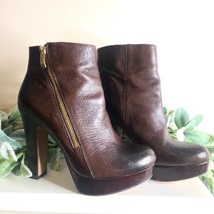 Vince Camuto 6.5 Jerra Leather Booties Brown Boots